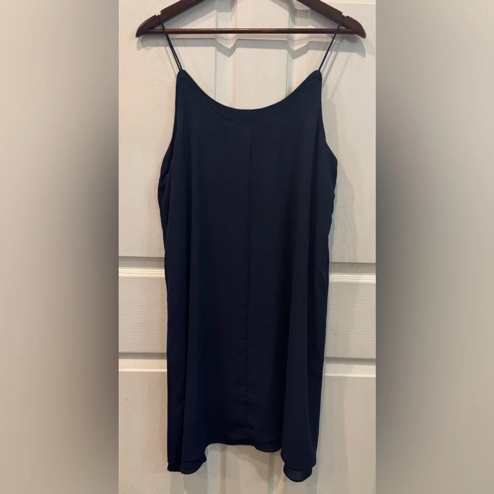 Alya Francescas Womens Dress Size L Blue Strappy Tiered Lightweight Sleeveless - Picture 2 of 7